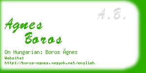 agnes boros business card