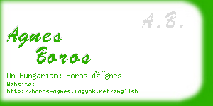 agnes boros business card